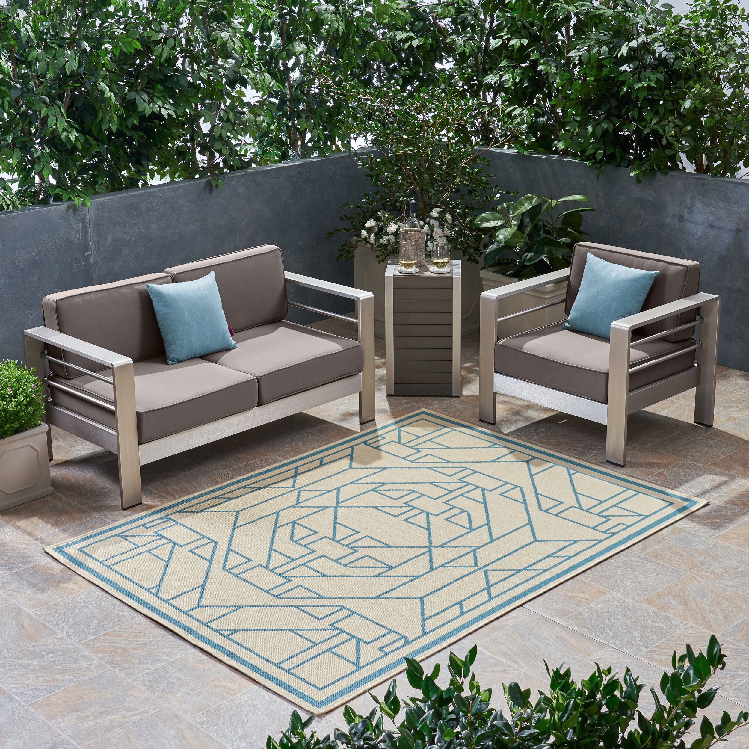 Gina Outdoor Geometric Area Rug