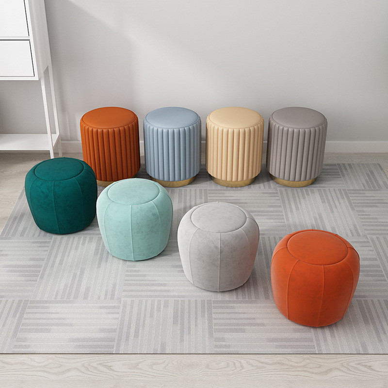 Nordic Makeup Stool Made of Leather   Contemporary   Footstools And Ottomans   by Miron Demid LLC  Houzz