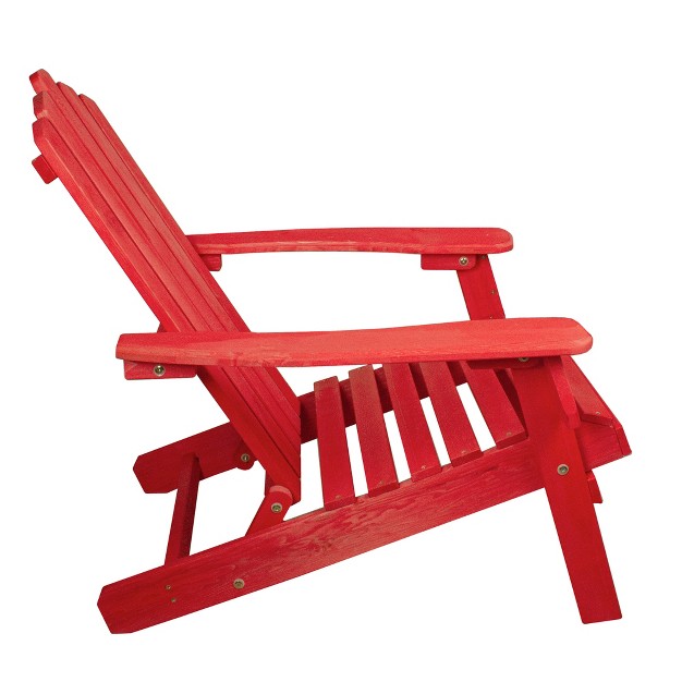 Red Classic Folding Wooden Adirondack Chair