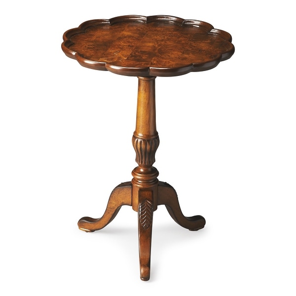 Handmade Butler Dansby Olive Ash Burl Pedestal Table