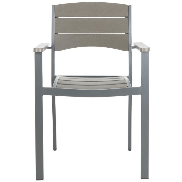 Gerhardt Stackable Chair set Of 2 Grey Safavieh