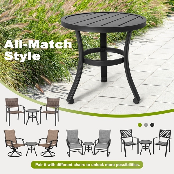 Nuu Garden 3Piece Outdoor Bistro Set，Breathable Textilene，Durable Iron Frame