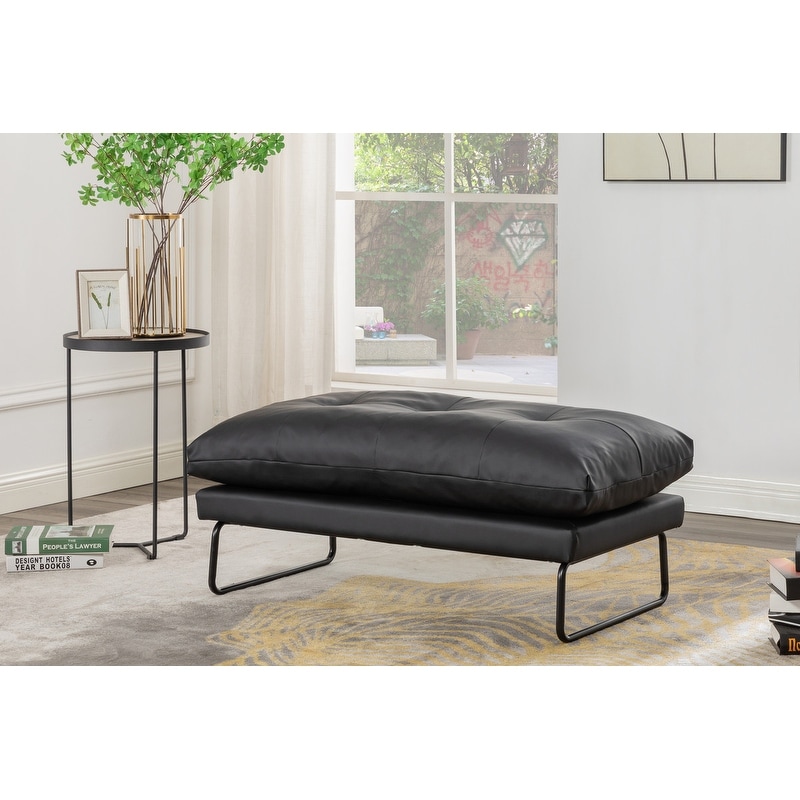 Karla PU Leather Contemporary Loveseat and Ottoman