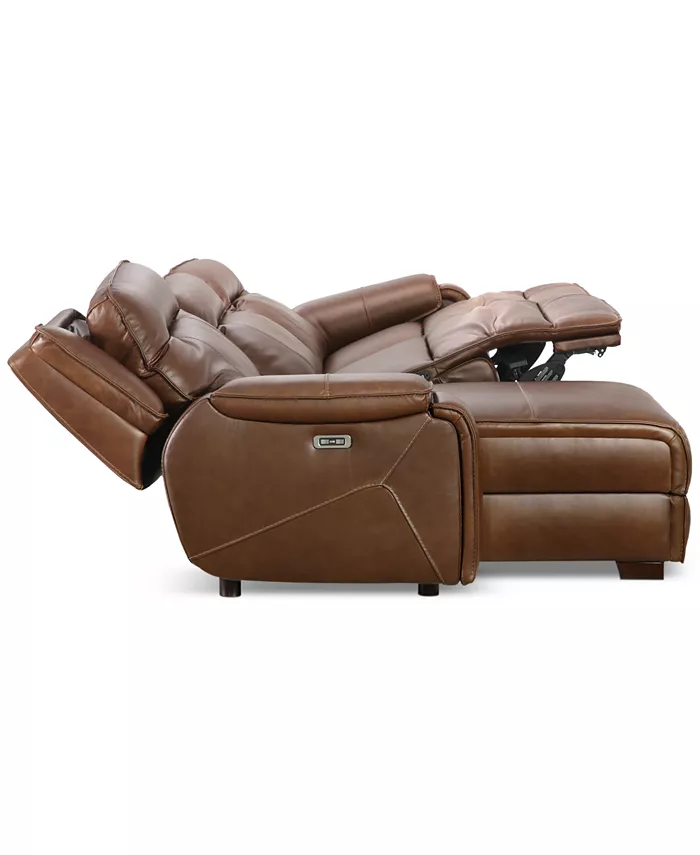 Furniture Hansley 3-Pc Leather Sofa with 2 Power Recliners and Chaise