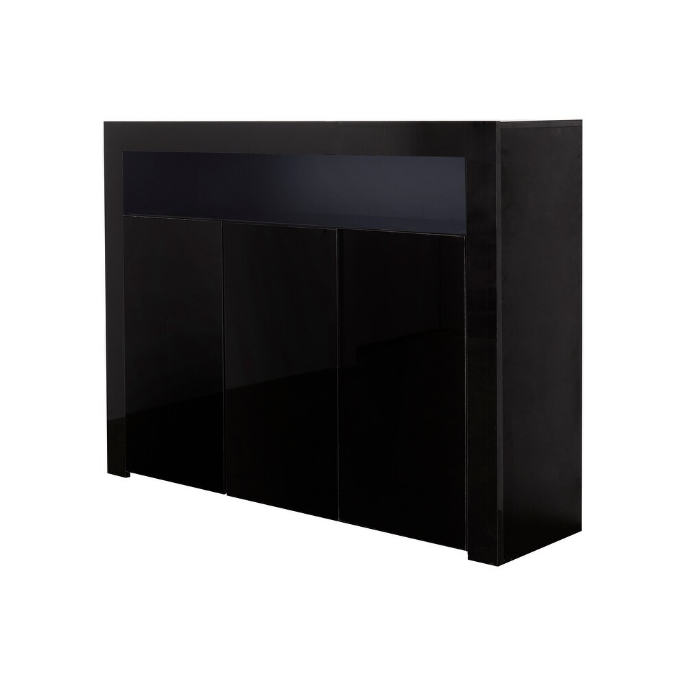 High Gloss LED Sideboard Storage Cabinet TV Stand with Multi Color Lights