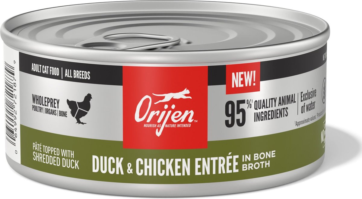 ORIJEN Duck + Chicken Entree in Bone Broth Wet Cat Food