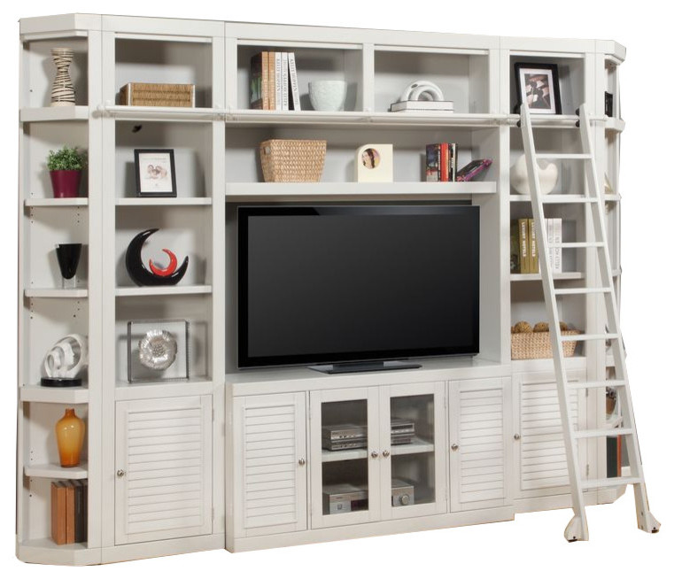 Parker House Boca 6 Piece 56 quotEntertainment Wall in Cottage White   Entertainment Centers And Tv Stands   by Warehouse Direct USA  Houzz