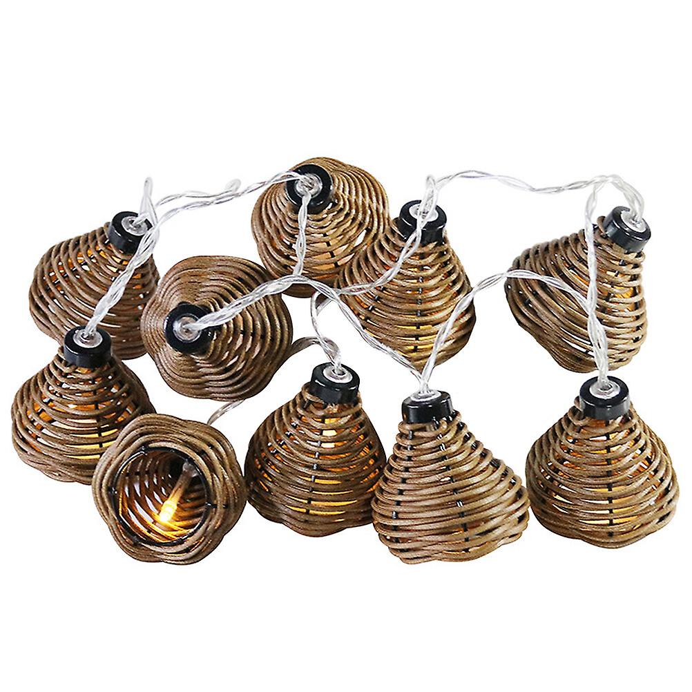 String Light Imitation Rattan Ball Decorative Light Indoor And Outdoor String Light Decoration (2.2 Meter 10 Led)