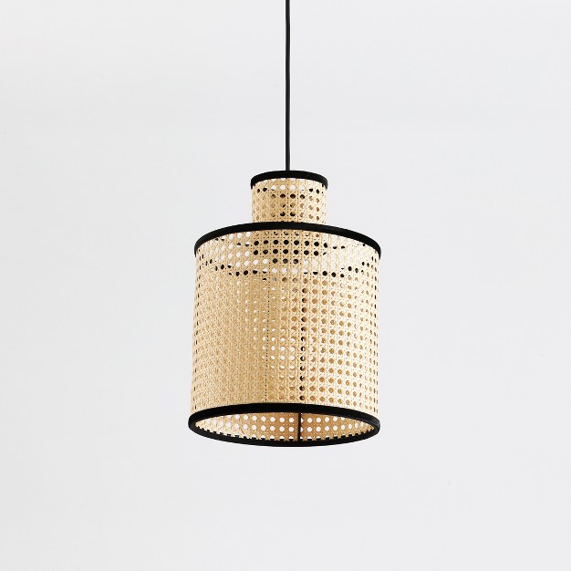 Vidalite Nakuv Rattan And Velvet Mini Pendant Light