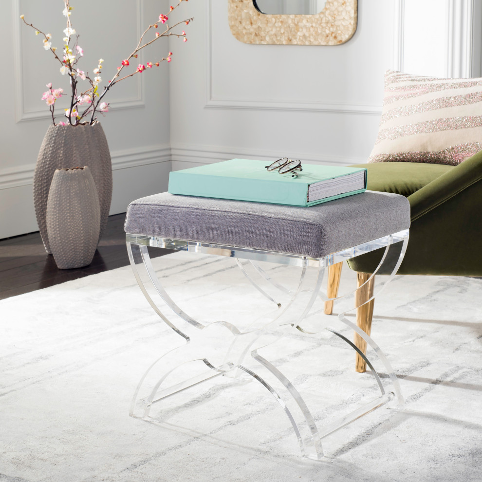 Safavieh Couture Delfina Acrylic Ottoman   Contemporary   Footstools And Ottomans   by Safavieh  Houzz