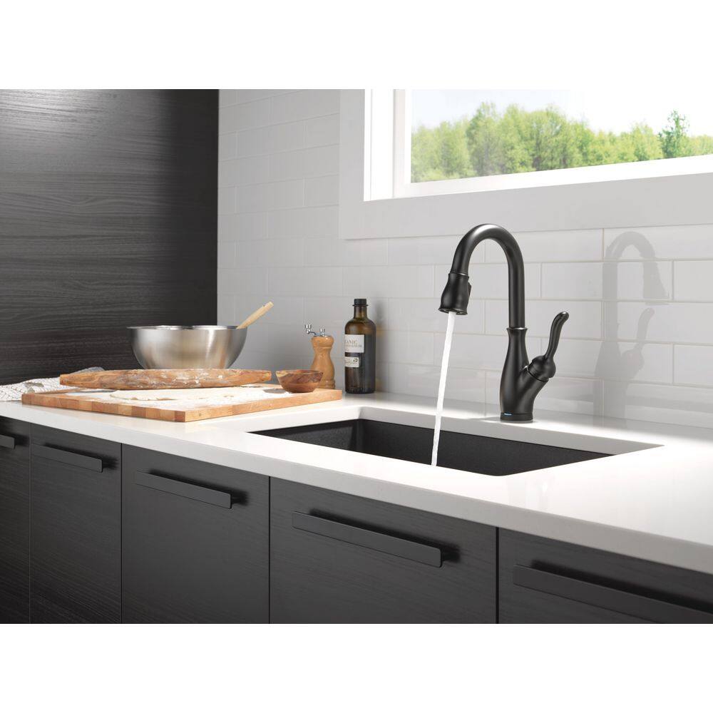 Delta Leland Single-Handle Bar Faucet with Touch2O Technology in Matte Black 9678T-BL-DST