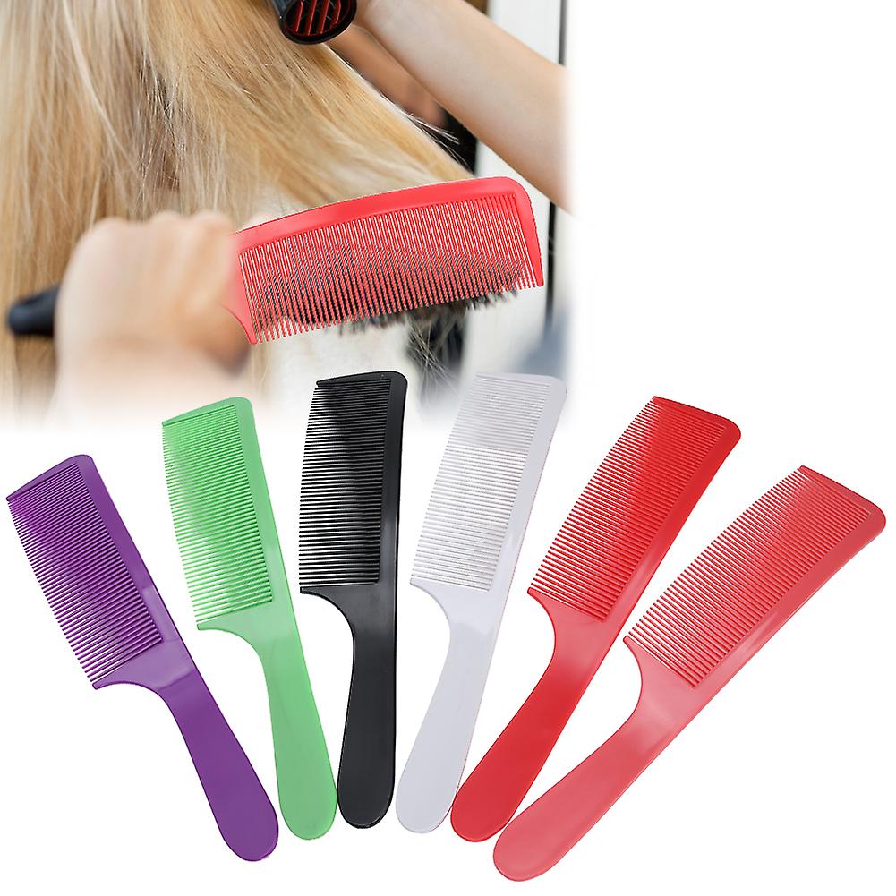 6pcs Barber Shop Curved Haircut Comb Hairdressing Cutting Comb With Nonslip Handle