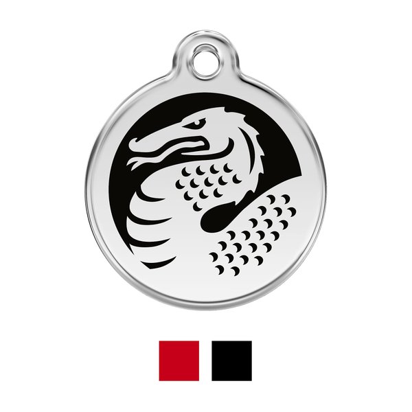 Red Dingo Dragon Stainless Steel Personalized Dog and Cat ID Tag