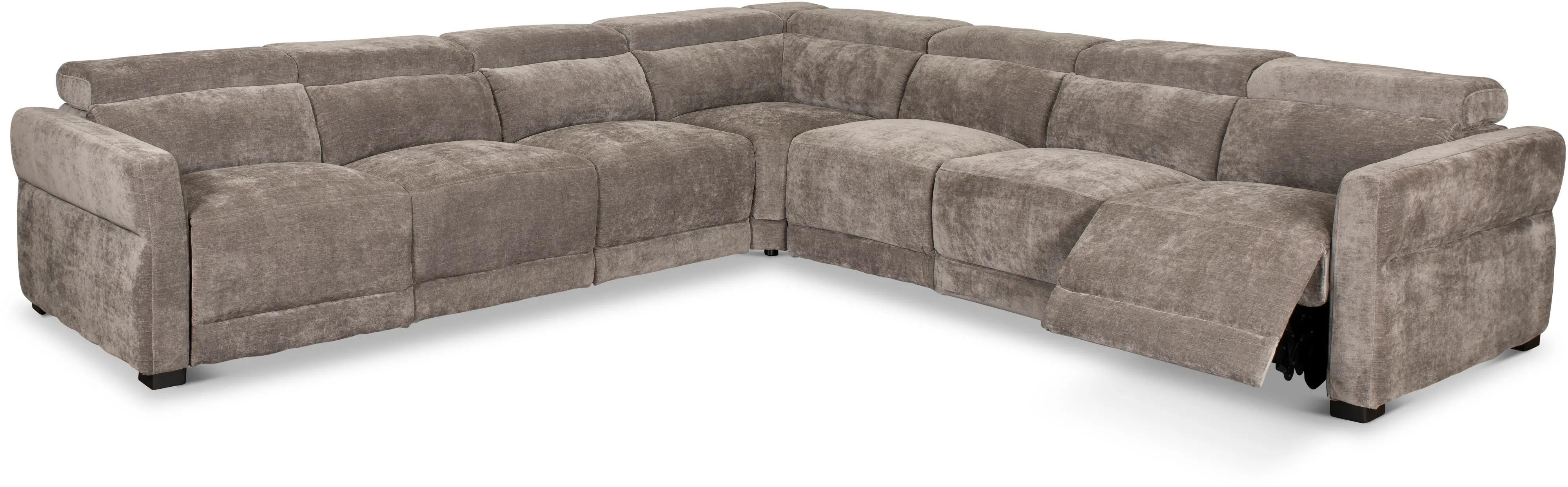 Mystery Brown 5 Piece Power Reclining Sectional