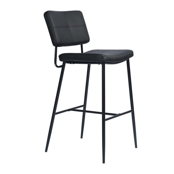 Counter Bar Stools with Metal Legs(Set of 2)， PU Leather