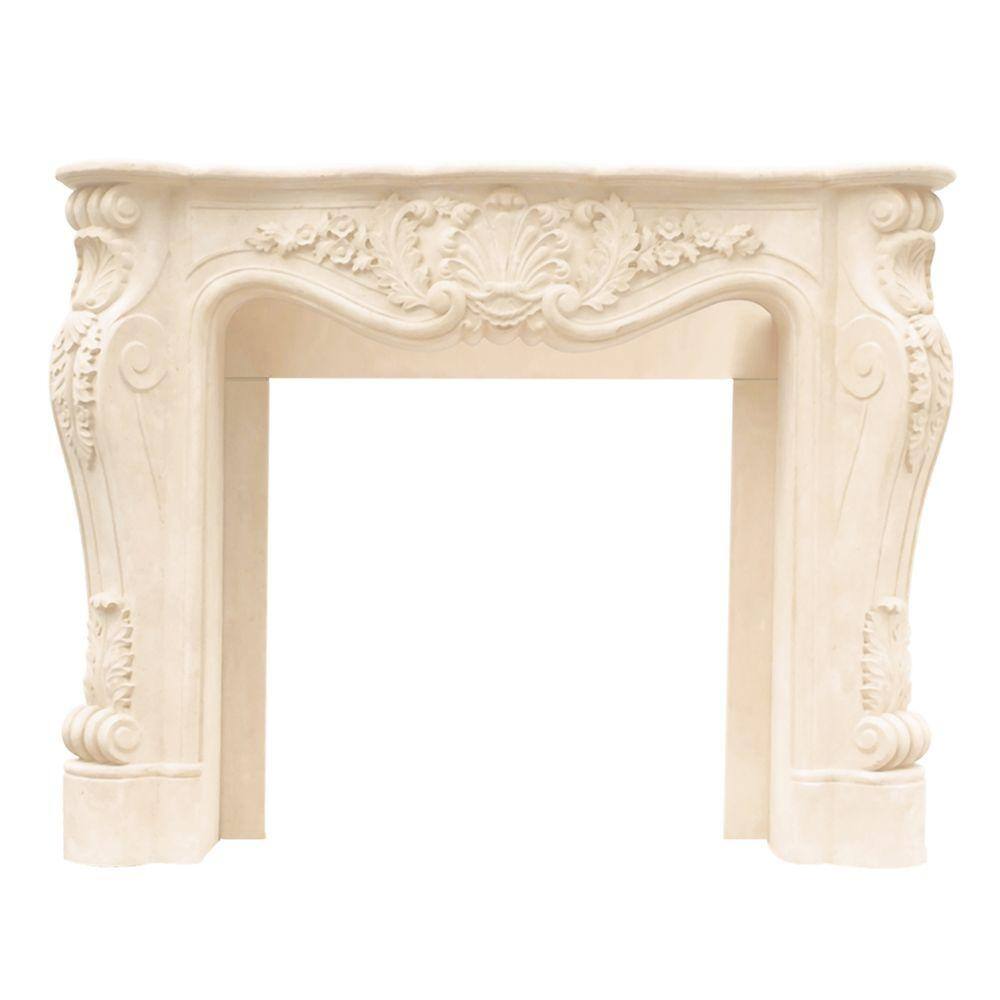 Historic Mantels Designer Series Louis XIII 47 in. x 53 in. Cast Stone Mantel DL11001