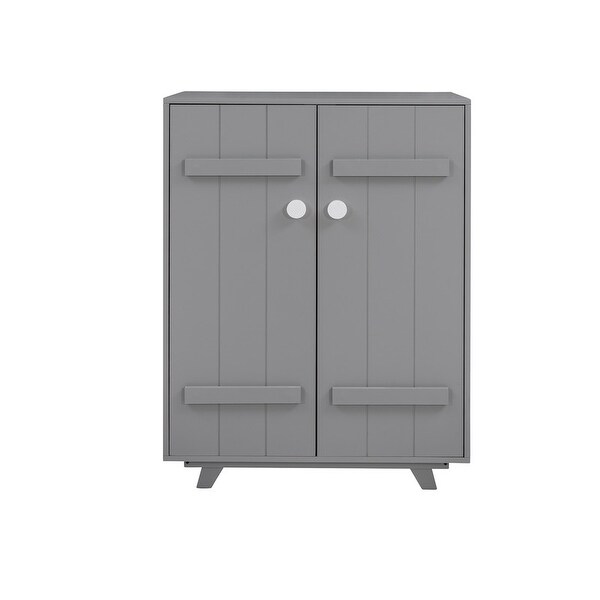 Wooden Wardrobe Cabinet with Hanging Rod， Storage Armoires with Doors for Kids' Room - - 36653319