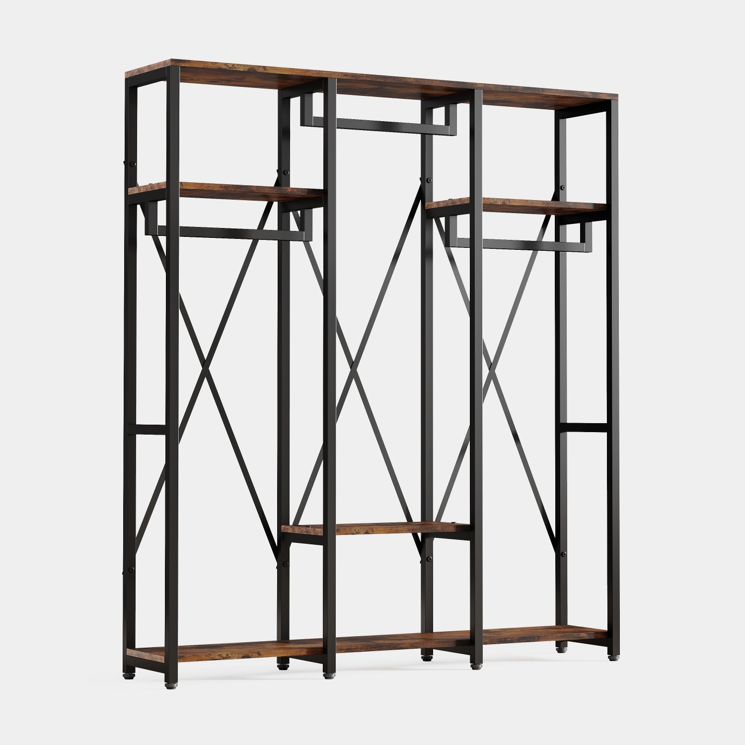 Freestanding Closet Organizer, Industrial 3 Rod Garment Rack