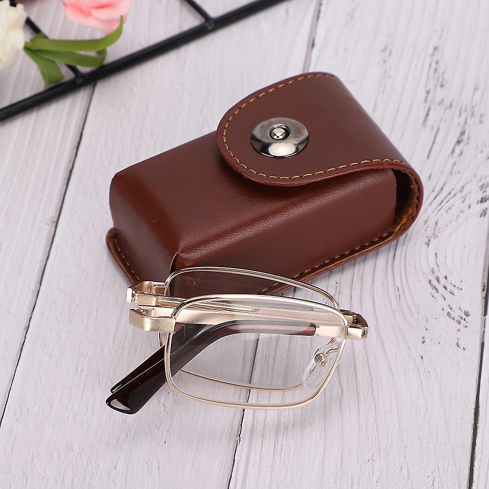 Stainless Steel Anti-slip Folding Reading Glasses Men Portable Eyewear Glasses For Elderly+150