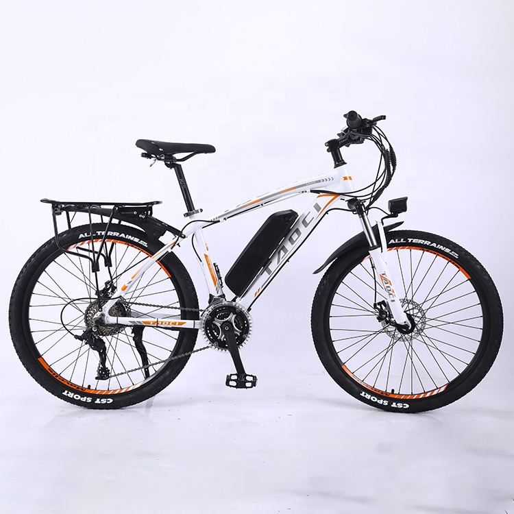 Factory wholesale mountain bike fatbike electric bicycle bike orange color electric bike with LED driving lights