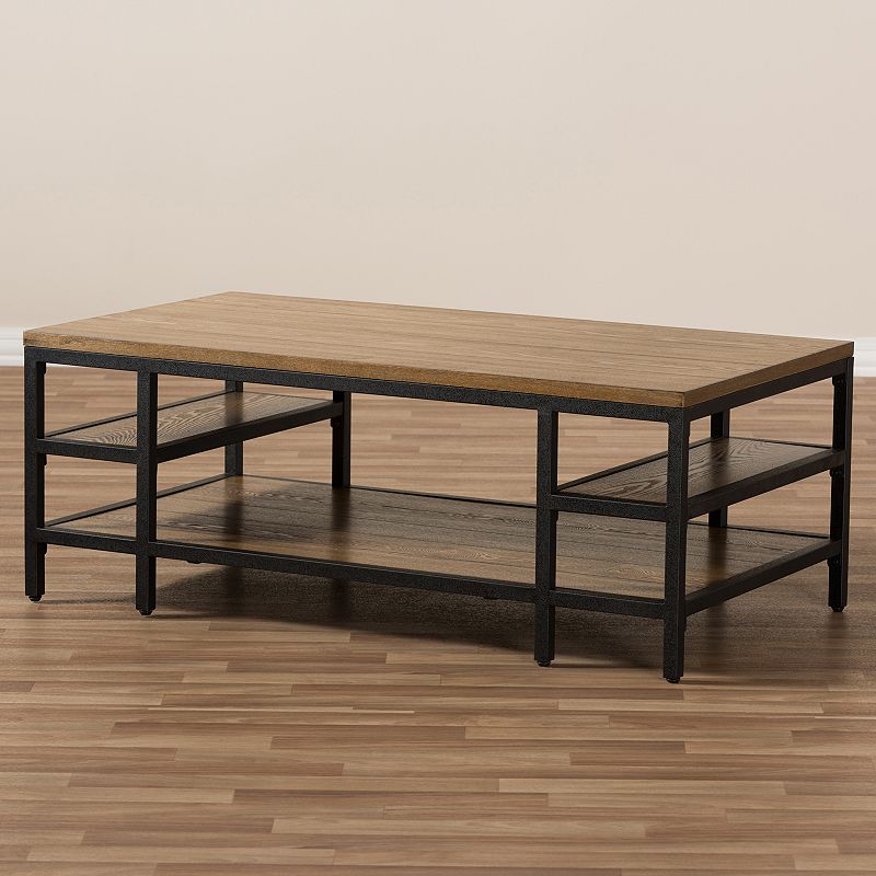 Baxton Studio Industrial Brown and Black Coffee Table