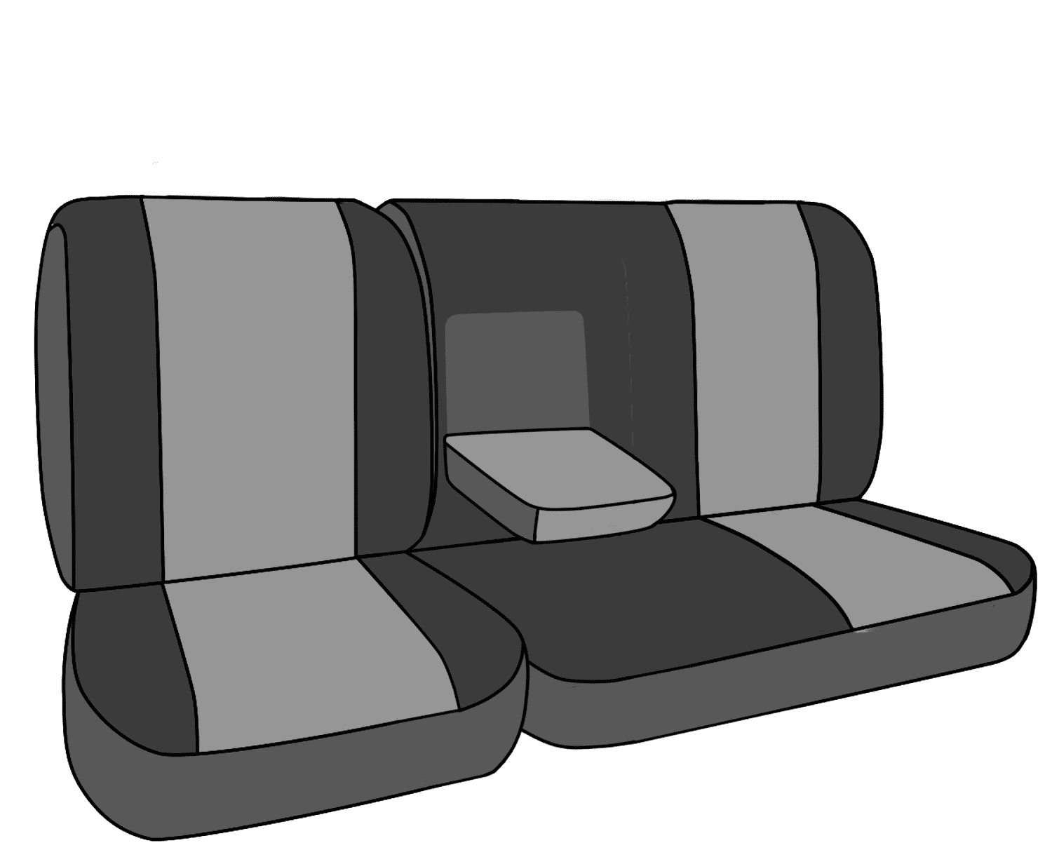 CalTrend Front 60/40 Split Bench EuroSport Seat Covers for 1989-1992 Ford Ranger - FD117-08HH Light Grey Insert and Trim