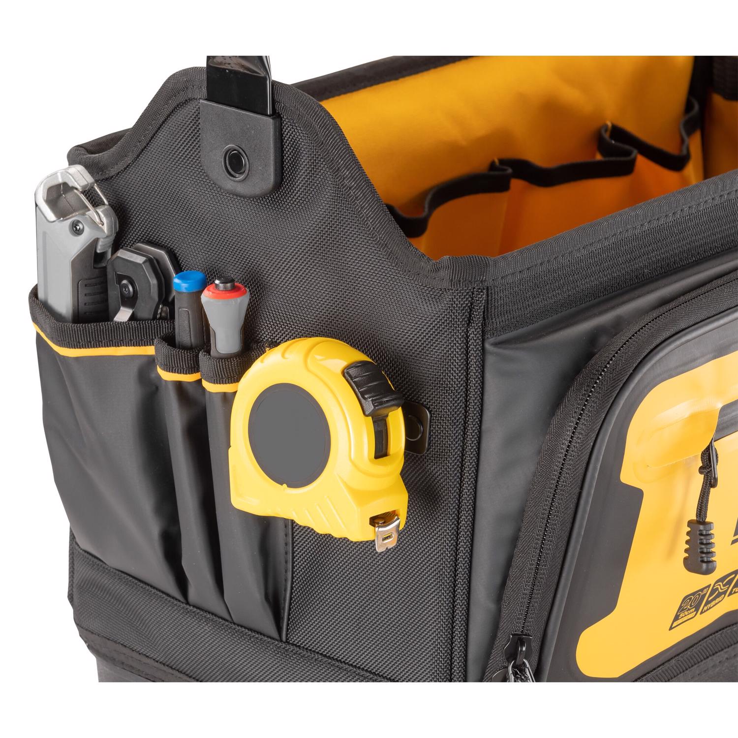 DW Ballistic Nylon Open Top Tool Tote Tool Tote 36 pocket Black/Yellow