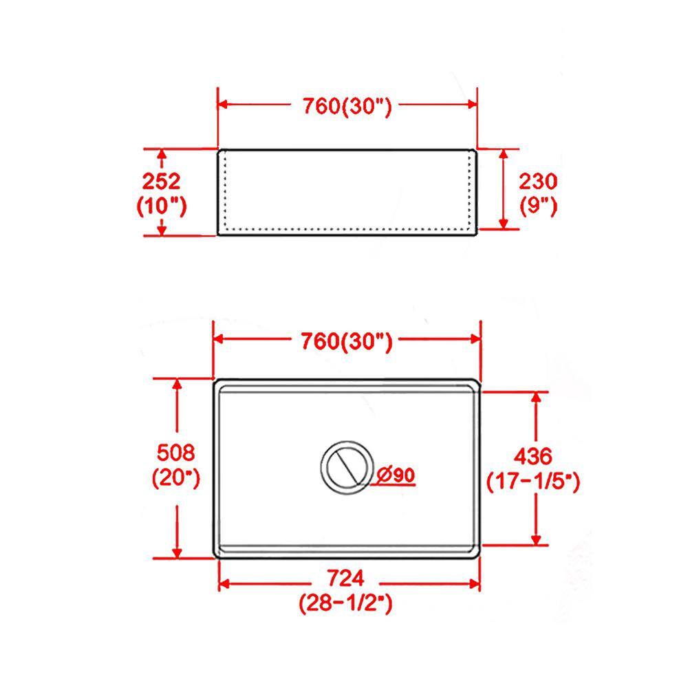 Maincraft White Fireclay 30 in. Single Bowl Farmhouse Apron Workstation Kitchen Sink with Bottom Grid HK12-2567036