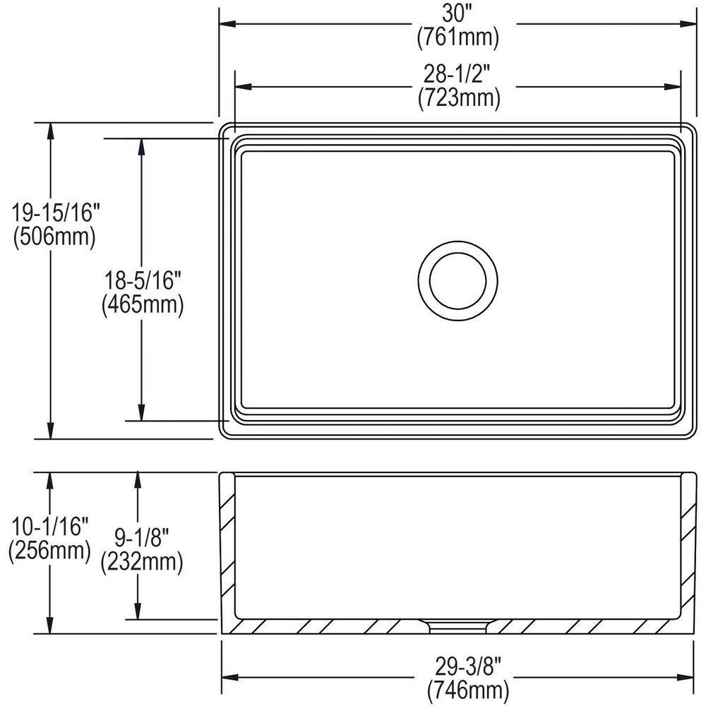 Elkay FarmhouseApron-Front Fireclay 30 in. Single Bowl Kitchen Sink in Matte Gray SWUF28179MG