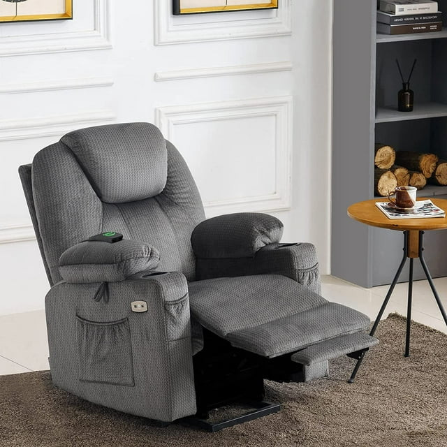 Power Recliner  Comfy Seat With Lumbar Heating  ampFull Body Vibration   Modern   Recliner Chairs   by Declusia  Houzz