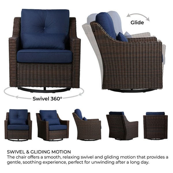 Murphy Outdoor Wicker Patio Furniture Swivel Glider Chair