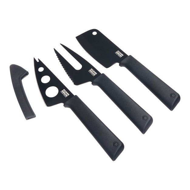 Kuhn Rikon Colori Cheese Knife Set Of 3 Graphite