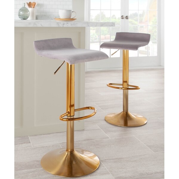 Silver Orchid Tower Ale Gold Adjustable Bar Stool - Set of 2