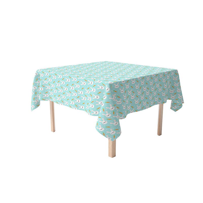 Square Tablecloth， 100% Polyester， 70x70， Easter Rabbits Celebration