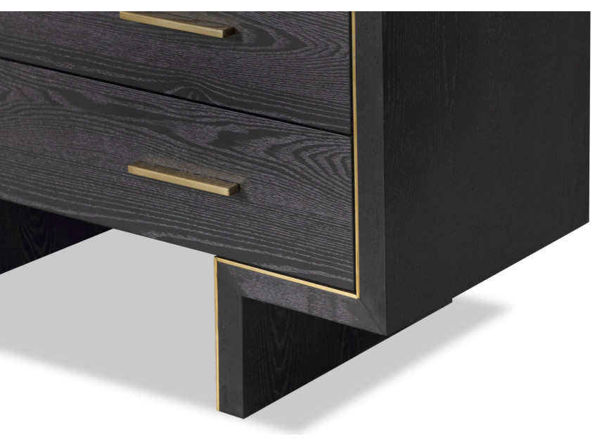 Black Ash 3 Drawer Chest  Liang  ampEimil Tigur   Transitional   Accent Chests And Cabinets   by Oroa   Distinctive Furniture  Houzz