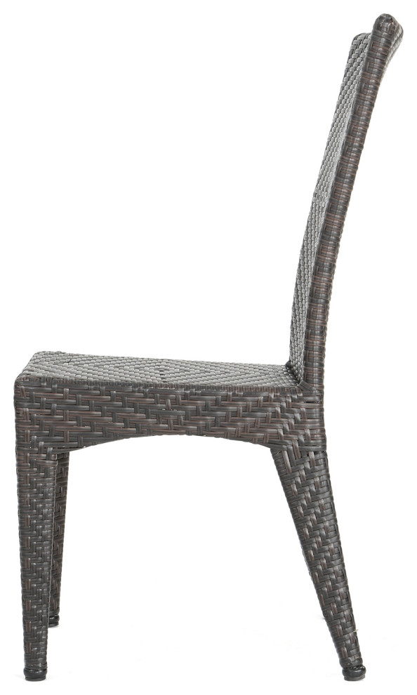 GDF Studio 3 Piece Brooklyn Outdoor Multibrown Wicker Bistro Set   Tropical   Outdoor Pub And Bistro Sets   by GDFStudio  Houzz