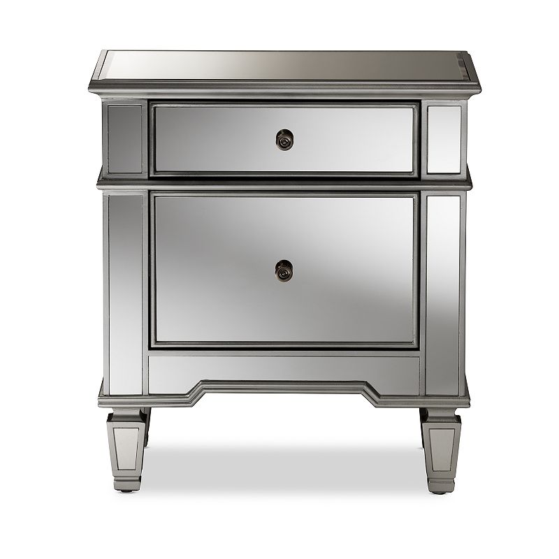 Baxton Studio Sussie Mirrored Nightstand