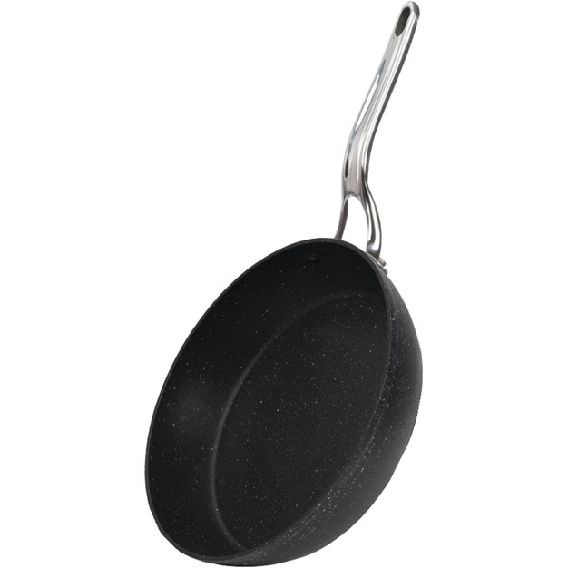 Aluminum Fry Pan With Stainless Steel Handle Black