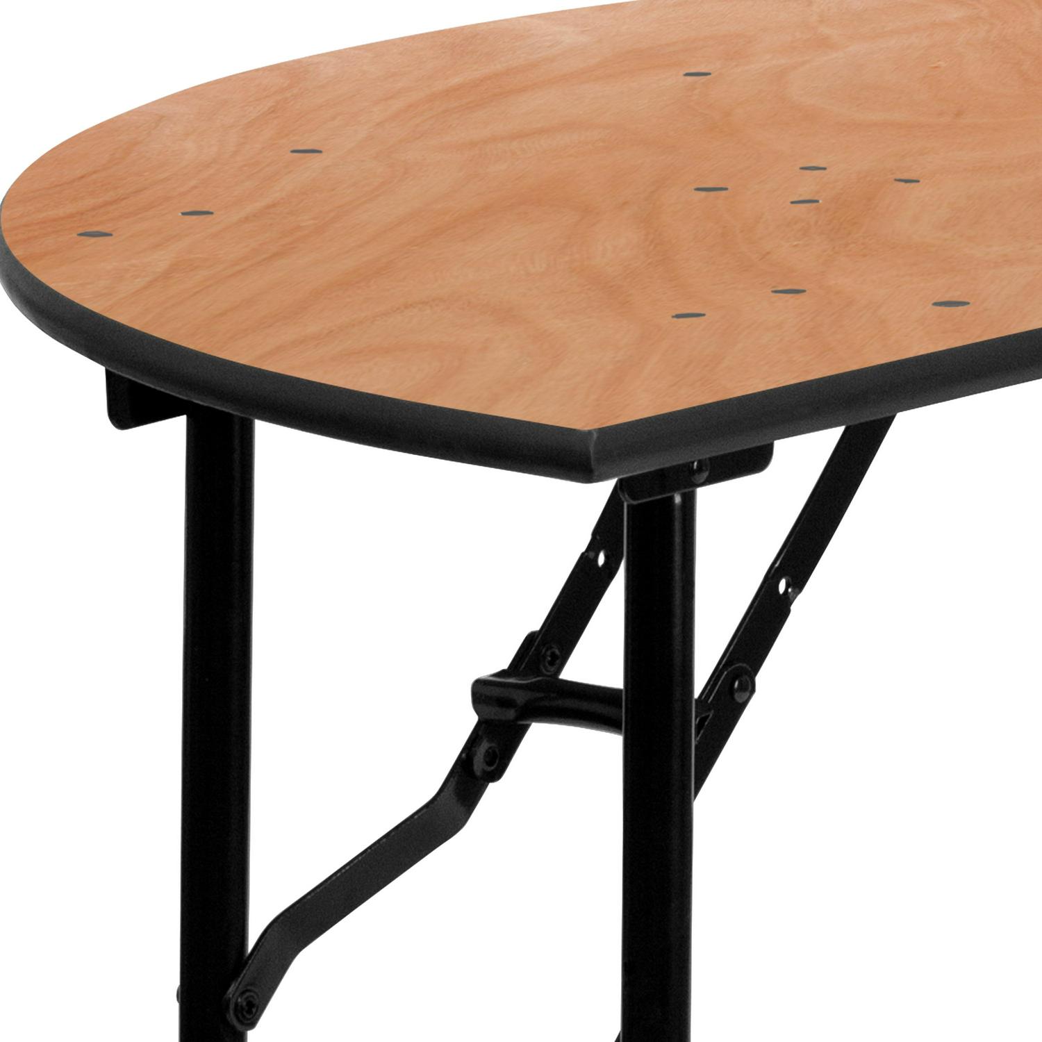 Flash Furniture 4-Foot Half-Round Wood Folding Banquet Table