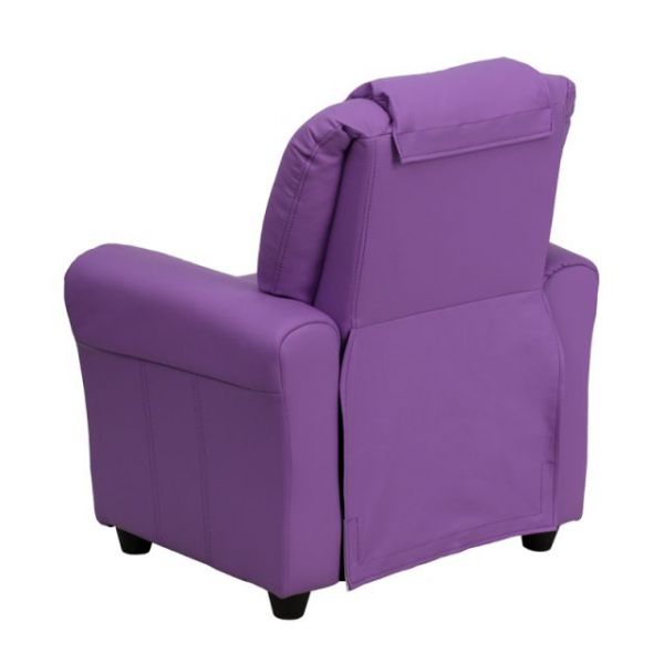 Flash Furniture Contemporary Lavender Vinyl Kids Recliner with Cup Holder and Headrest [DG-ULT-KID-LAV-GG]