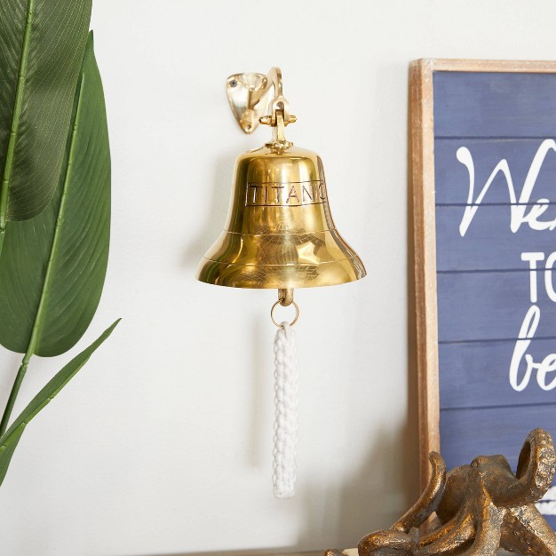 Brass Decorative Bell With Rope Detailing Olivia amp May