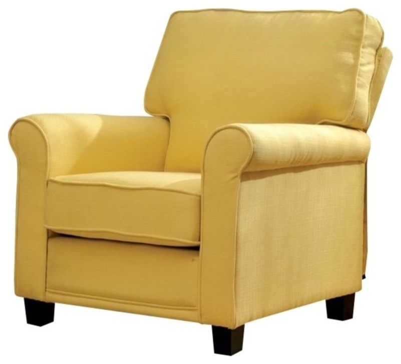 Pemberly Row Accent Chair in Yellow   Contemporary   Armchairs And Accent Chairs   by Homesquare  Houzz