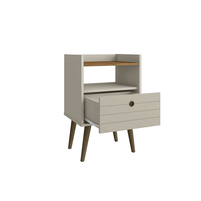 MANHATTAN COMFORT Bogart Mid-Century Modern Nightstand Table