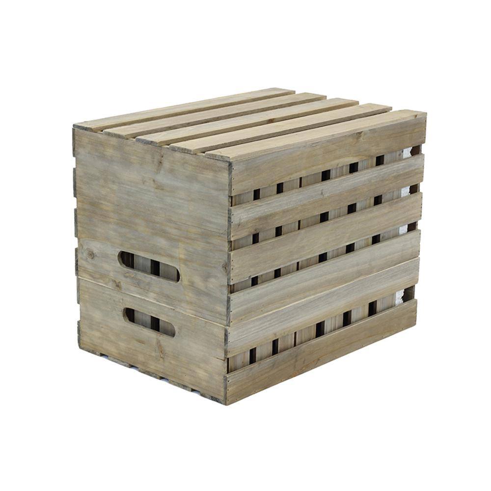 Crate and Pallet Nested Wood Crate Set in Weathered Gray (9-Pack) 69005