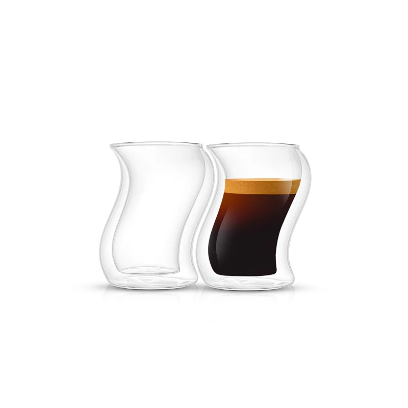 JoyJolt Pivot Set of 2 Double Walled Espresso Shot Glasses