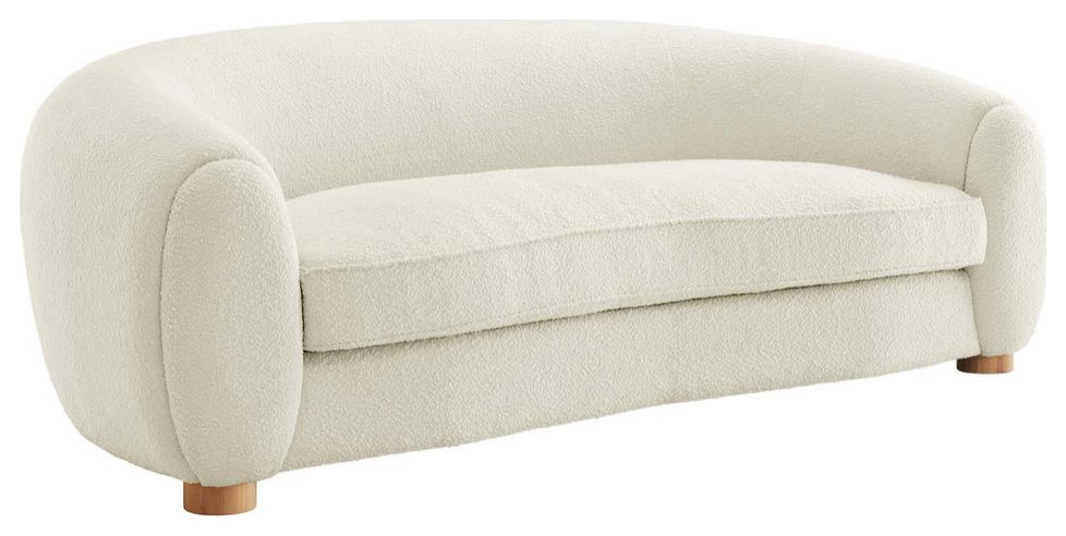 Abundant Boucle Upholstered Fabric Sofa   Transitional   Sofas   by GwG Outlet  Houzz