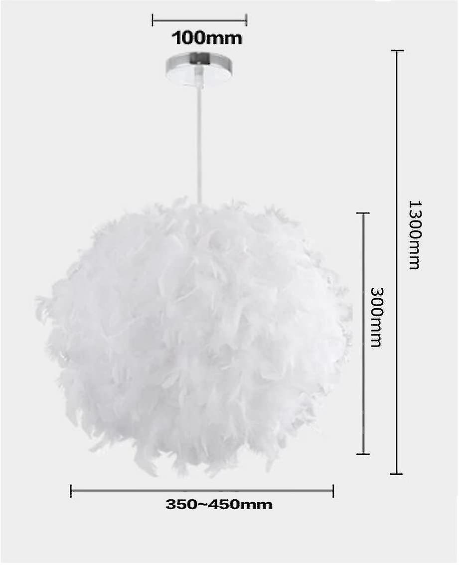 1 Feather Chandelier E27， Inner Diameter 15cm Personality Light Luxury Living Room Romantic Warm Light Bedroom Badminton