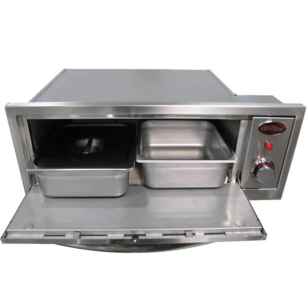 Cal Flame 2-in-1 Drop-In Stainless Steel Propane Warmer and Pizza Oven BBQ14967E