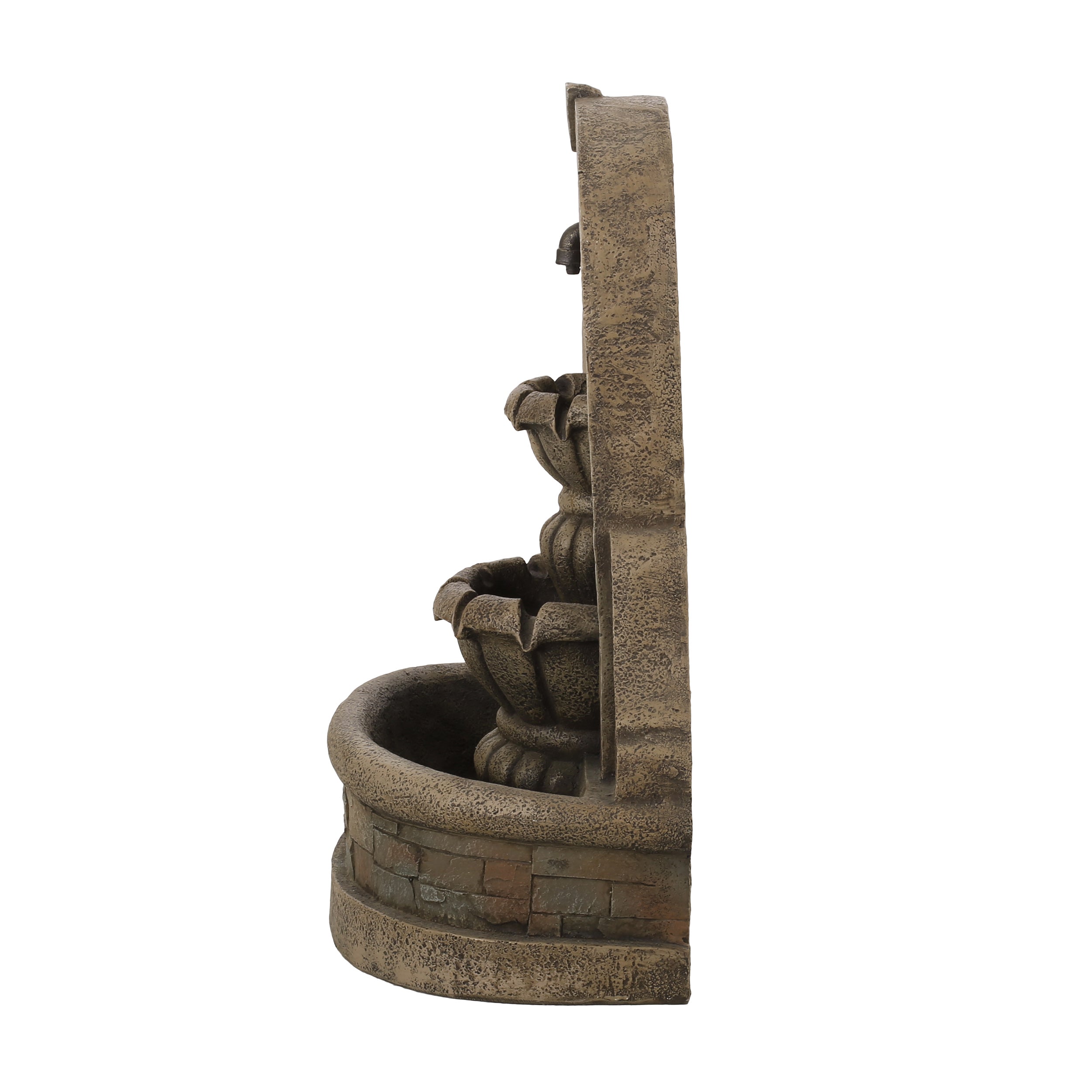 Datona Outdoor 2 Tier Fountain， Stone Gray