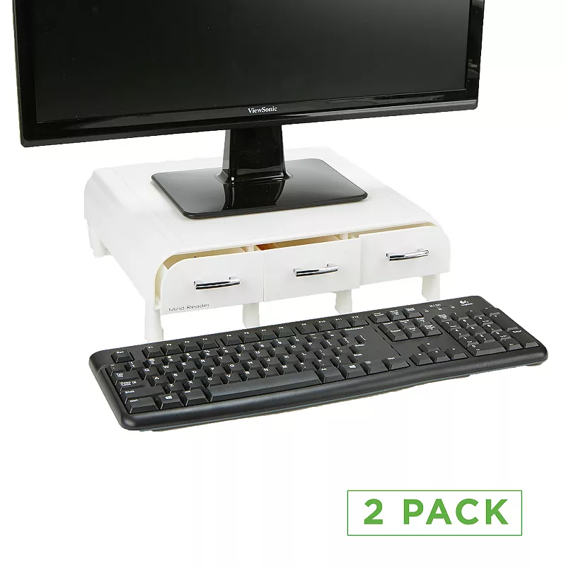 Mind Reader 2-pack Monitor Stand and Desk Organizers